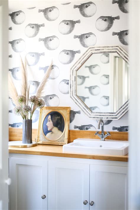 fun wallpaper for powder room.